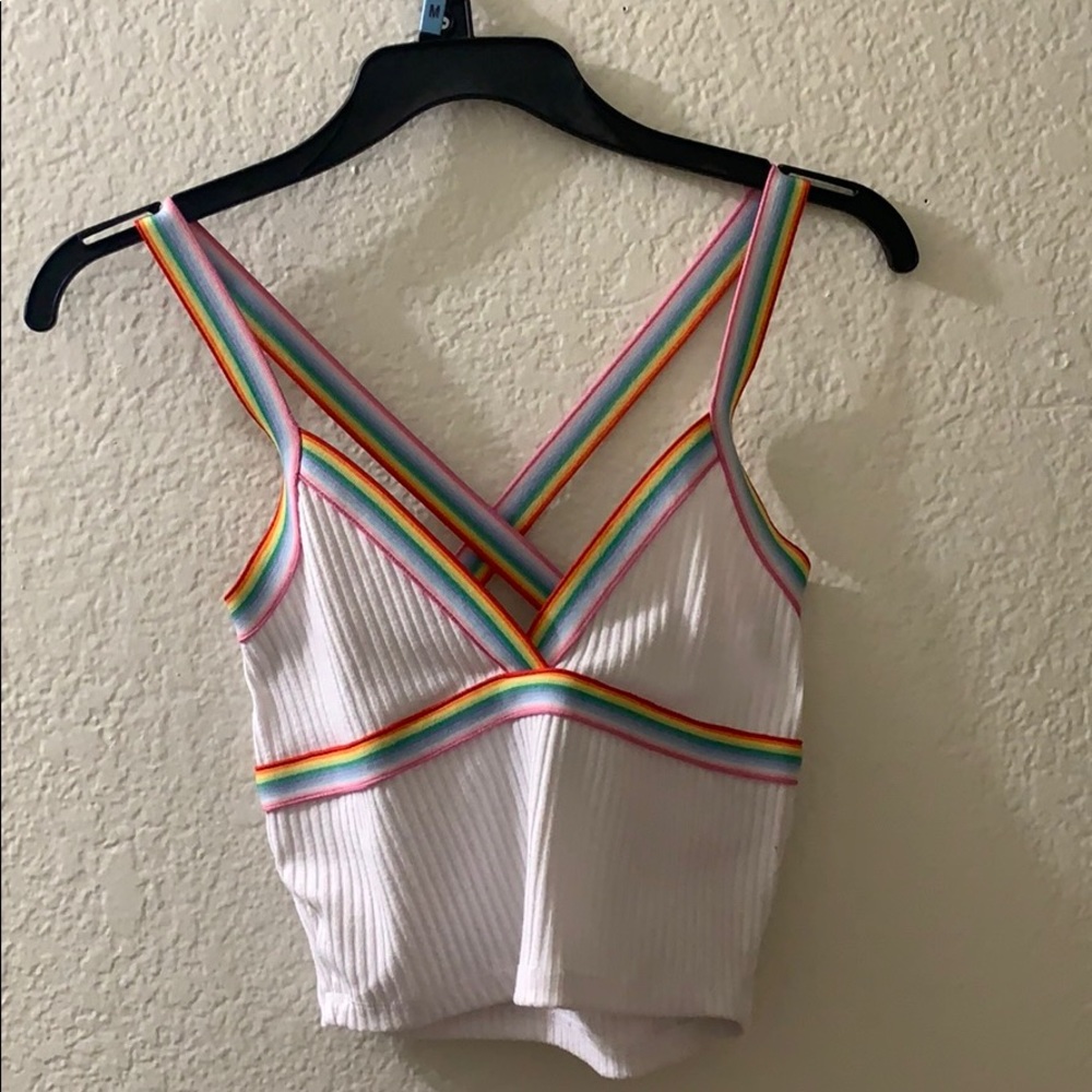 Cropped rainbow tank top